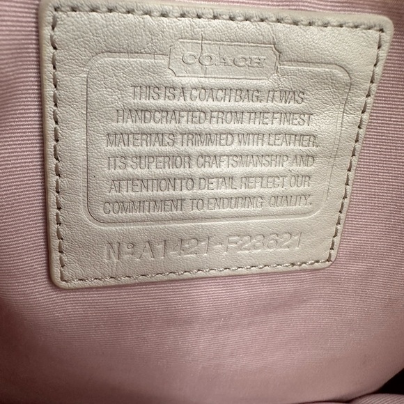 Coach Cream and Tan Women's signature Tote EUC - Picture 9 of 12